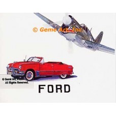 Curtiss P-40 (Flying Tiger) Aircraft, 1950 Ford Custom Convertible  - #MOR305  -  PRINT
