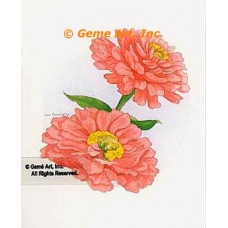 Pink Zinnias  - #LOR904  -  PRINT