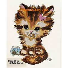 Cat & Goldfish  - #TOR203C  -  PRINT