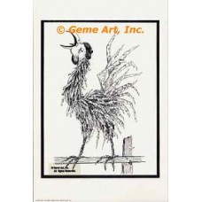 Rooster On Fence  - #TOR370  -  PRINT