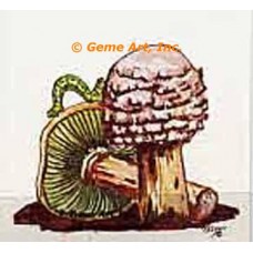 Mushroom & Worm  - #TOR523  -  PRINT