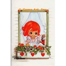 Flower Windowsill  - #TORG111  -  PARCHMENT PRINT