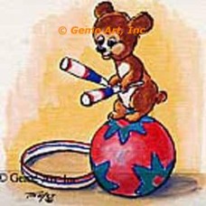 Circus Bear  - #TOR5050  -  PRINT