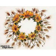Sunflower Wreath  - #TOR5238  -  PRINT