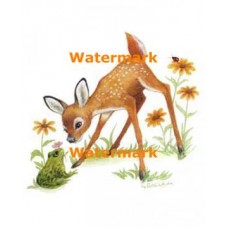 Deer & Frog  - XBAN956  -  PRINT