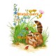 Raccoon & Ladybug  - #XBAN990  -  PRINT