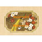 Bird on Red & White Flower Branch  - #XBCH139  -  PRINT