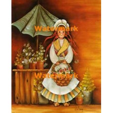 The Flower Vendor  - #XBDE207  -  PRINT