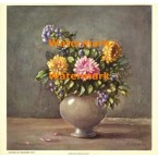 Zinnias and Ageratums  - #XBFL2  -  PRINT