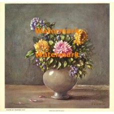 Zinnias and Ageratums  - #XBFL2  -  PRINT