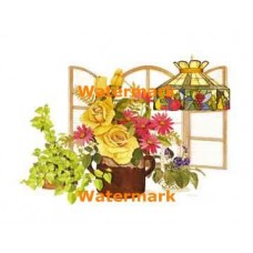 Flowers By Window  - #XBFL1226  -  PRINT