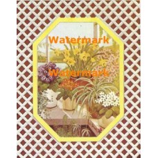 Greenhouse Flowers  - XK1620DM-21  -  EMBOSSED PRINT WITH CUT "OPEN LATTICE-WORK MAT"