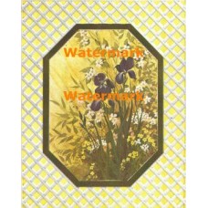 Irises  - XK1620DM-9  -  EMBOSSED PRINT WITH CUT "OPEN LATTICE-WORK MAT"