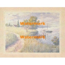 Moored Sailboats  - #XKVH2719  -  PRINT