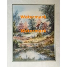 Steps to The Pond  - #XKVH3248  -  PRINT