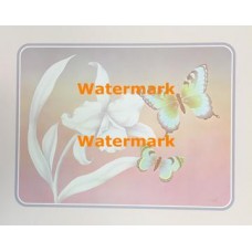 Orchid & Butterflies  - #XKVH3417  -  PRINT
