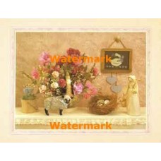 Birds Nest And Floral Arrangement  - XKFL2623  -  PRINT