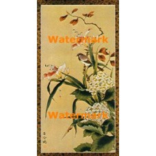Bird & White Blossoms  - #XKGZ4262  -  PRINT