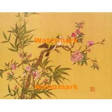 Oriental Peach Flowers  - #XKL4102  -  PRINT