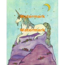 Resting Unicorn  - XKA4637  -  PRINT