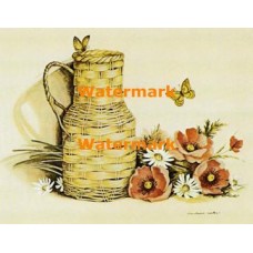Poppies, Daisies, & Woven Jug  - XS5121  -  PRINT