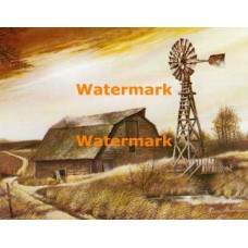 Barn And Windmill  - XS6186  -  PRINT