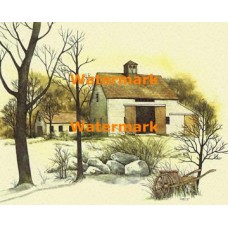Farmhouse And Barn  - XBSC1848  -  PRINT