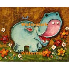 hippopotamus  - XD5884  -  PRINT