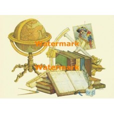 Globe & Books  - XD9654  -  PRINT 