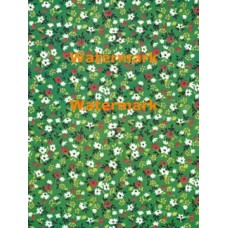 Flowers in Green  - XBDE138  -  PRINT