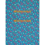 Pink Flowers on Blue  - XBDE146  -  PRINT