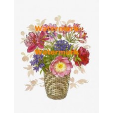 Flowers in Basket  - XBFL1741  -  PRINT