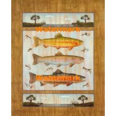 Trout Fishing  - #XKFL8716  -  PRINT