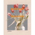 Tulips on Silver  - #XBPP530  -  PRINT