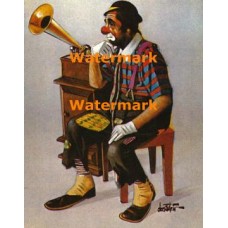 Clown with Victrola  - XS4067  -  PRINT
