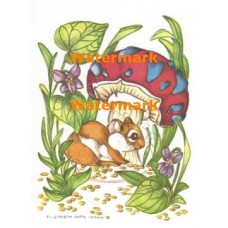 Mouse & Mushroom  - #XS830  -  PRINT