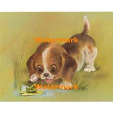 1.  Puppy & Frog  - #XS477  -  PRINT