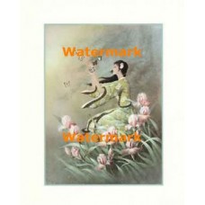 Woman with Butterflies  - #XS13123  -  PRINT