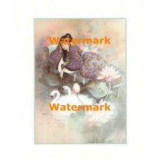 Woman with Swans  - #XS13124  -  PRINT