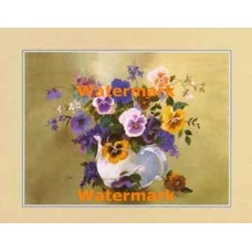 Multi-Colored Pansies  - #XS18159  -  PRINT